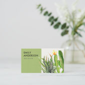 MODERN DESERT CACTUS FLORAL GARDEN WATERVERF VISITEKAARTJE (Staand voorkant)
