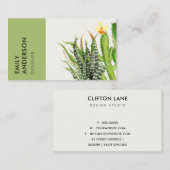 MODERN DESERT CACTUS FLORAL GARDEN WATERVERF VISITEKAARTJE (Voorkant / Achterkant)