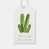 MODERN DESERT CACTUS FOLIAGE WATERVERF DANK U CADEAULABEL (Voorkant)