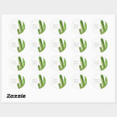 MODERN DESERT CACTUS FOLIAGE WATERVERF WEDING RONDE STICKER (Vel)