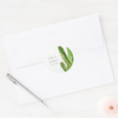 MODERN DESERT CACTUS FOLIAGE WATERVERF WEDING RONDE STICKER (Envelop)