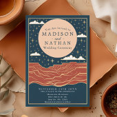 Modern Desert Moon Canyon bruiloft Kaart