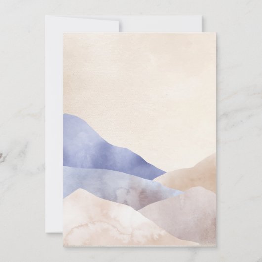 Modern Desert Mountain Abstract Baby shower Kaart (Achterkant)