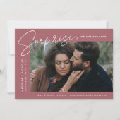 Modern Desert Roos Surprise Photo Verloving Aankondiging (Voorkant)