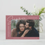 Modern Desert Roos Surprise Photo Verloving Aankondiging (Staand voorkant)