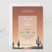 Modern Desert Wedding Design - Terracotta zonsonde Kaart (Voorkant)