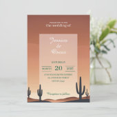 Modern Desert Wedding Design - Terracotta zonsonde Kaart (Staand voorkant)