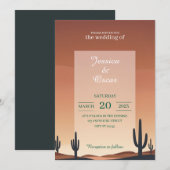 Modern Desert Wedding Design - Terracotta zonsonde Kaart (Voorkant / Achterkant)