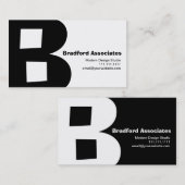 Modern design Big Retro B Monogram omkeerbaar Visitekaartje (Voorkant / Achterkant)