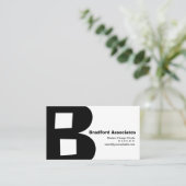 Modern design Big Retro B Monogram omkeerbaar Visitekaartje (Staand voorkant)