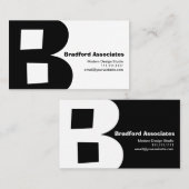 Modern design Big Retro B Monogram omkeerbaar Visitekaartje (Voorkant / Achterkant)