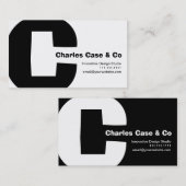 Modern design Big Retro C Monogram omkeerbaar Visitekaartje (Voorkant / Achterkant)