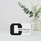 Modern design Big Retro C Monogram omkeerbaar Visitekaartje (Staand voorkant)
