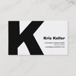 Modern design Big Retro K-Monogram omkeerbaar Visitekaartje