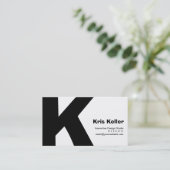 Modern design Big Retro K-Monogram omkeerbaar Visitekaartje (Staand voorkant)