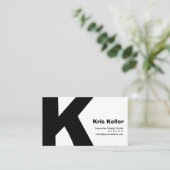 Modern design Big Retro K-Monogram omkeerbaar Visitekaartje (Staand voorkant)