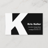 Modern design Big Retro K-Monogram omkeerbaar Visitekaartje (Achterkant)