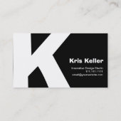 Modern design Big Retro K-Monogram omkeerbaar Visitekaartje (Achterkant)