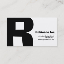 Modern design Big Retro R-Monogram omkeerbaar Visitekaartje