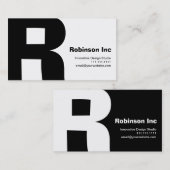 Modern design Big Retro R-Monogram omkeerbaar Visitekaartje (Voorkant / Achterkant)