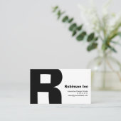 Modern design Big Retro R-Monogram omkeerbaar Visitekaartje (Staand voorkant)