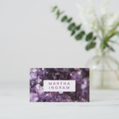 modern Design Bold Paars Amethyst Crystal Visitekaartje (Staand voorkant)