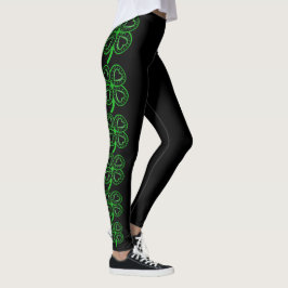 Modern Design Clover Heart St Patrick's Day Beend Leggings