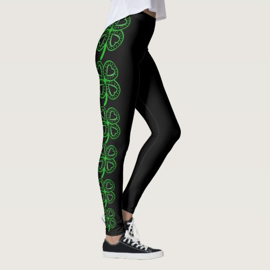 Modern Design Clover Heart St Patrick's Day Beend Leggings (Rechts)
