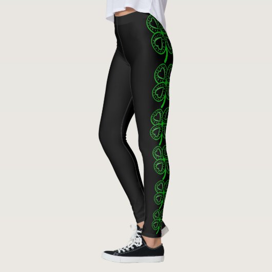Modern Design Clover Heart St Patrick's Day Beend Leggings (Links)