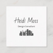 Modern Design Consultant QR code Black White Vierkante Visitekaartje (Voorkant)