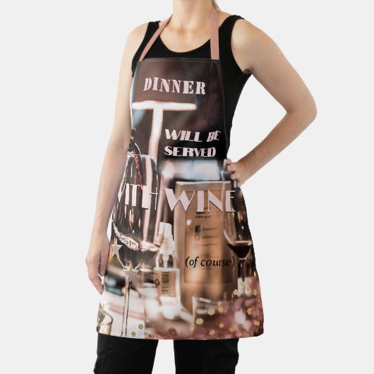 Modern Design Feestelijk Wijnthema Schort (Insitu)