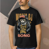 Modern design Grappige Deejay kat Techno muziek Zw T-shirt