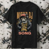 Modern design Grappige Deejay kat Techno muziek Zw T-shirt