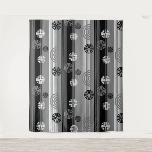 Modern design in zwart en wit wandkleed (Voorkant)