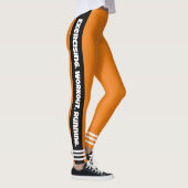 Modern design l Zwart-witte tekst l Sinaasappel Leggings (Rechts)