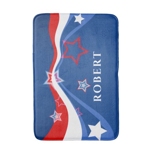 modern design met Amerikaanse vlag Badmat (Voorkant Verticaal)