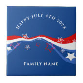 modern design met Amerikaanse vlag Tegeltje (Voorkant)