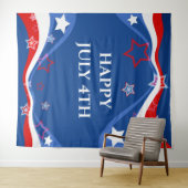 modern design met Amerikaanse vlag Wandkleed (In Situ (horizontaal))