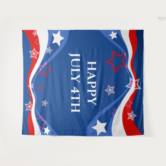 modern design met Amerikaanse vlag Wandkleed (Voorkant (horizontaal))