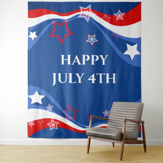 modern design met Amerikaanse vlag Wandkleed (In situ)