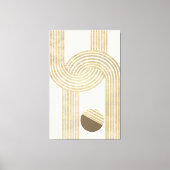 Modern design met beige en gele strepen canvas afdruk (Voorkant)