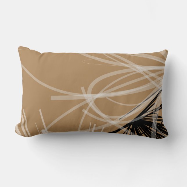 Modern design met tan en zwart, abstract ontwerp kussen (Voorkant)