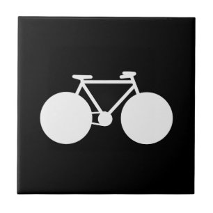 modern design met witte fiets tegeltje