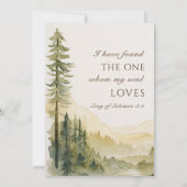 Modern Design Pijnbomen Bijbel Christelijke bruilo Kaart (Achterkant)