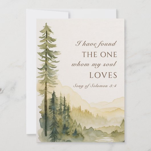 Modern Design Pijnbomen Bijbel Christelijke bruilo Kaart (Achterkant)