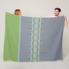 Modern design print met grijs fleece deken