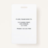 Modern Design Registered Nurse Foto ID Badge (Achterkant)