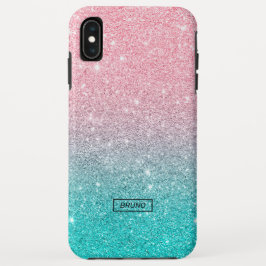 Modern design turquoise en roze glitter ombre Case-Mate iPhone case