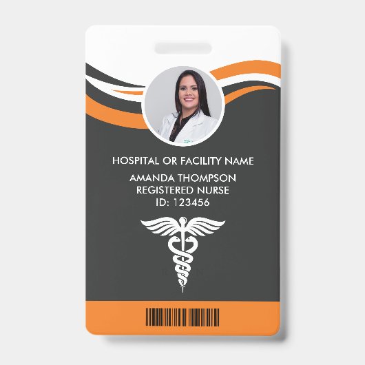Modern Design Verpleegster Foto ID Badge (Voorzijde)