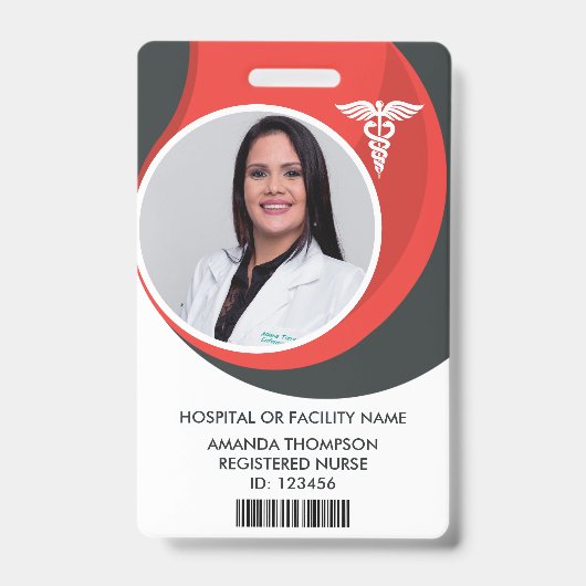 Modern Design Verpleegster Foto ID Badge (Voorzijde)